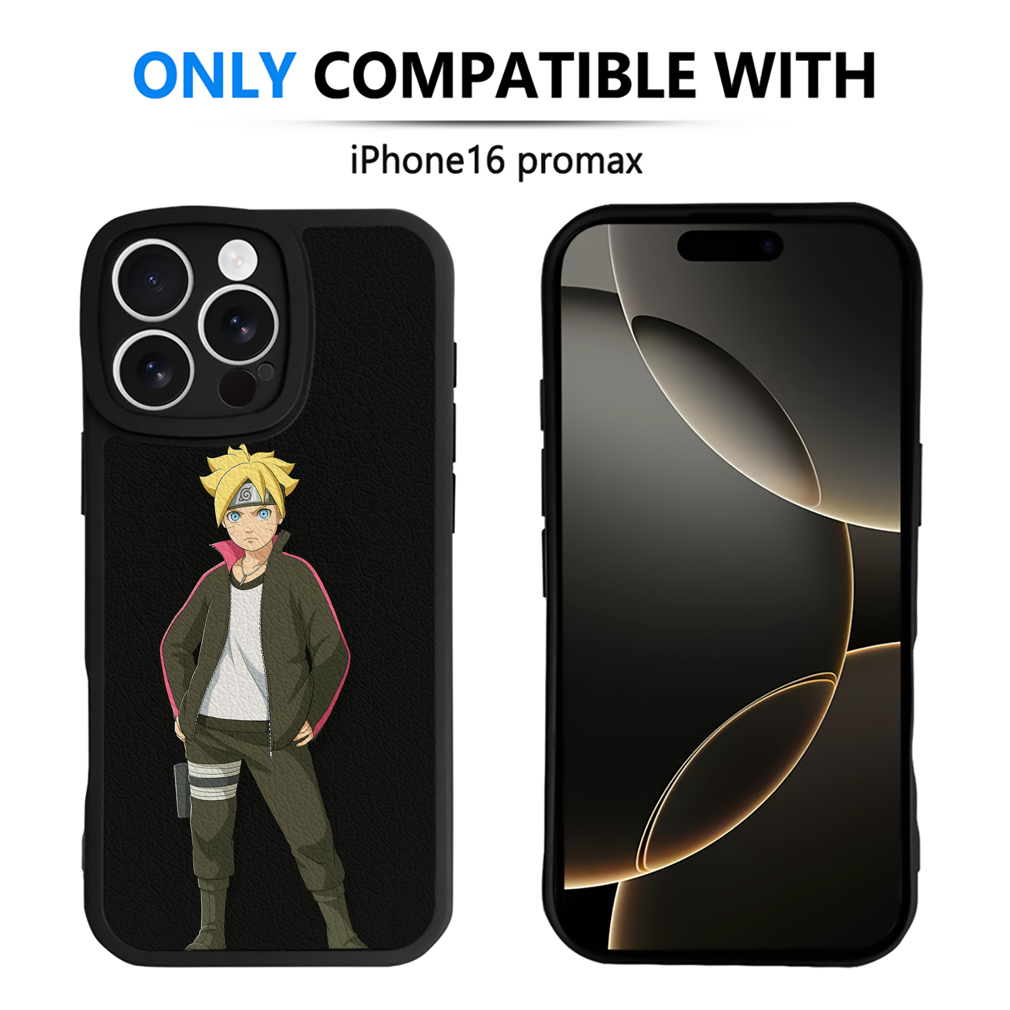 （画像用） NARUTO -ナルト- うずまき ボルト Uzumaki Boruto 【iPhone 16シリーズ対応】シリコンスマホケース（レザー調） 材質：シリコン